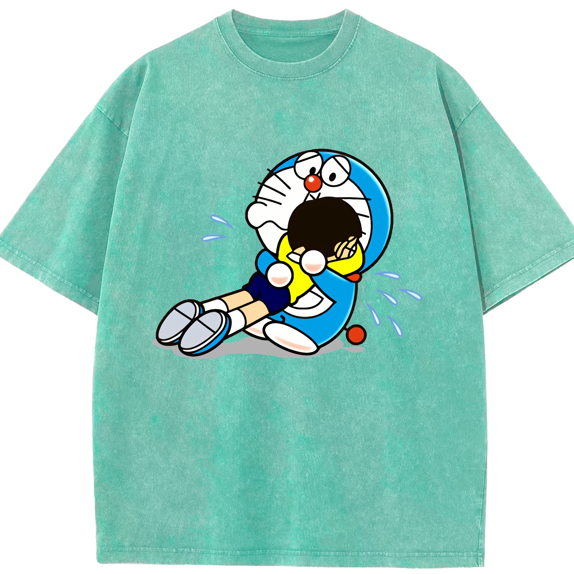 （画像用） ドラえもん Doraemon 綿100% ヴィンテージ風 半袖Tシャツ（フロントプリント）
